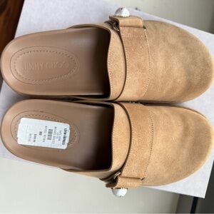 Jimmy Choo Tan Suede Mules